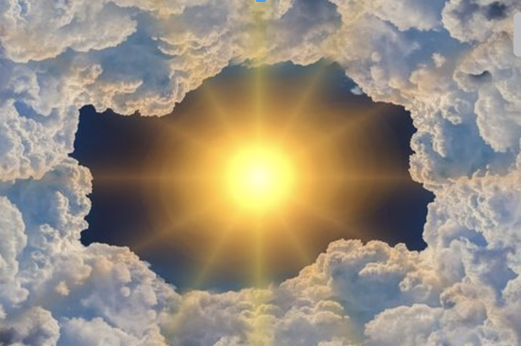 bright sun with clouds